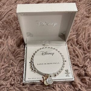 DISNEY Tri-Tone Crystal Minnie Mouse Charm Stretch Bracelet